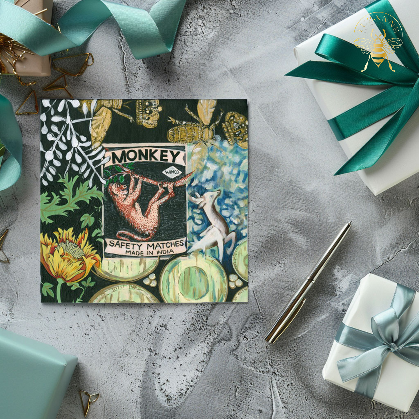 Safety Matches Monkey - Card